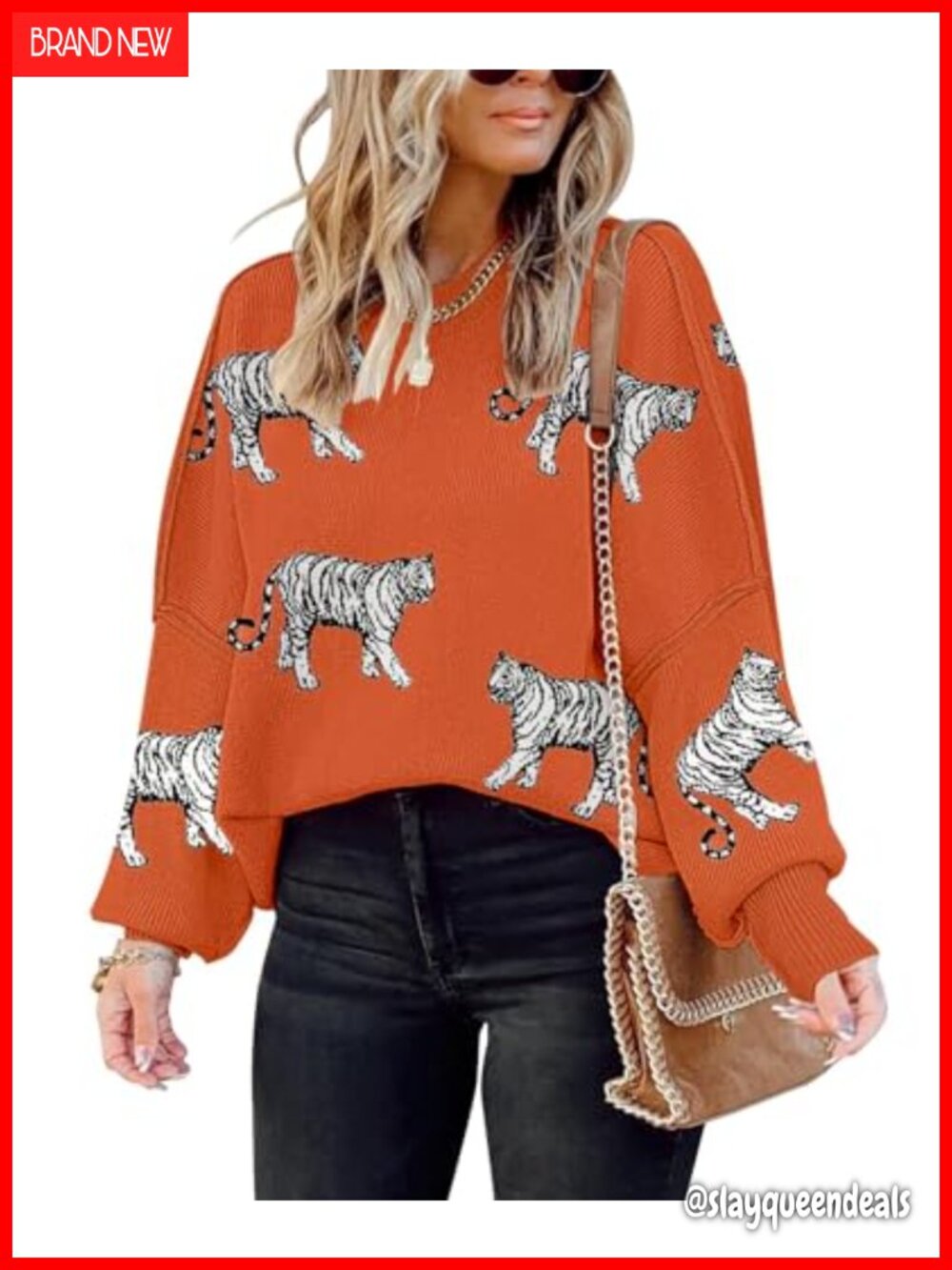 Oversized Batwing Sleeve Cable Knit Pullover Sweater Loose Crewneck Jumper